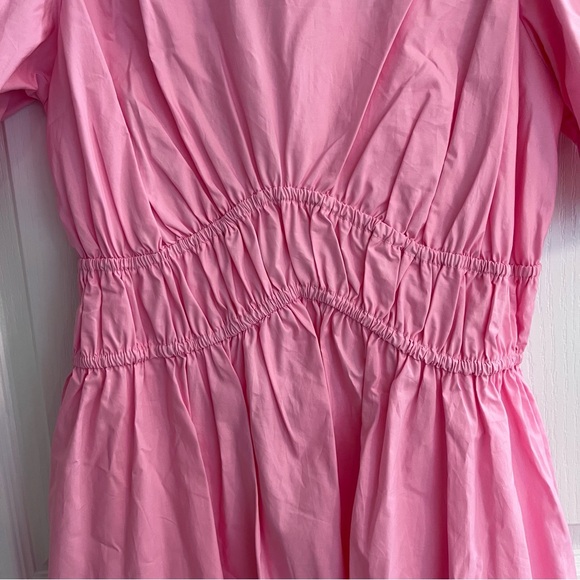 NEW English Factory Pink scalloped puff sleeve Short Sleeve Mini Dress Medium - Picture 4 of 16